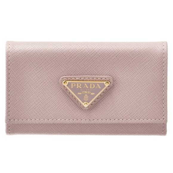Prada Key Saffiano Triangle Pink Case - Picture 1 of 5